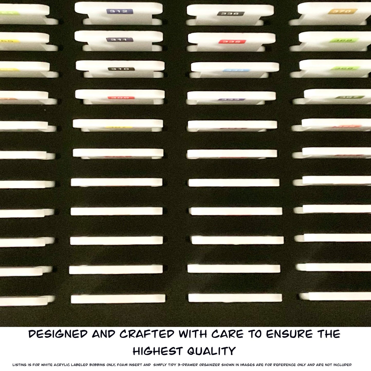 Pre-Labeled 490 Color White Acrylic Bobbins:Perfect Gift for Cross-Stitch & Embroidery,490 Prelabeled White 3 mm Acrylic Bobbin-Best Present