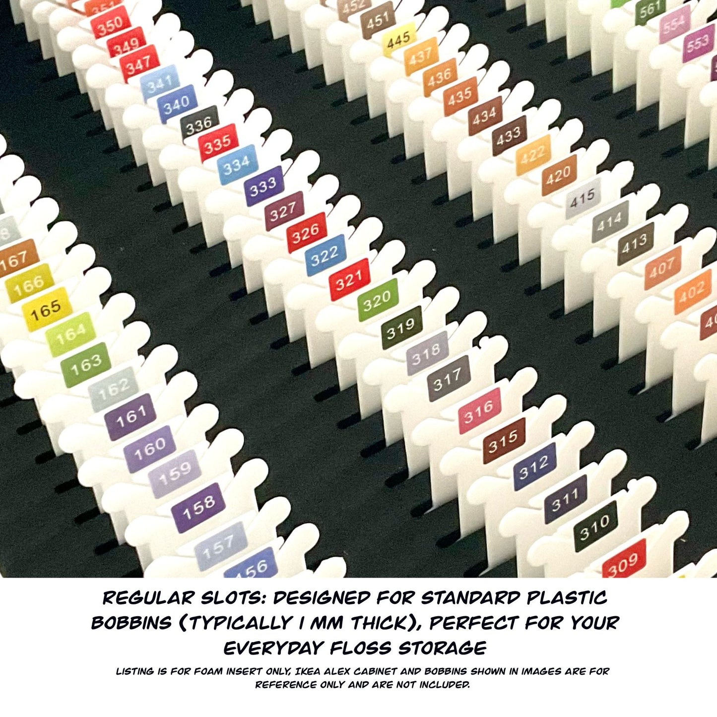IKEA Alex Drawer Foam Insert for Floss Bobbins-Cross stitch, Embroidery and Needlework Organization, Present Gift for Crafter Cross Stitcher
