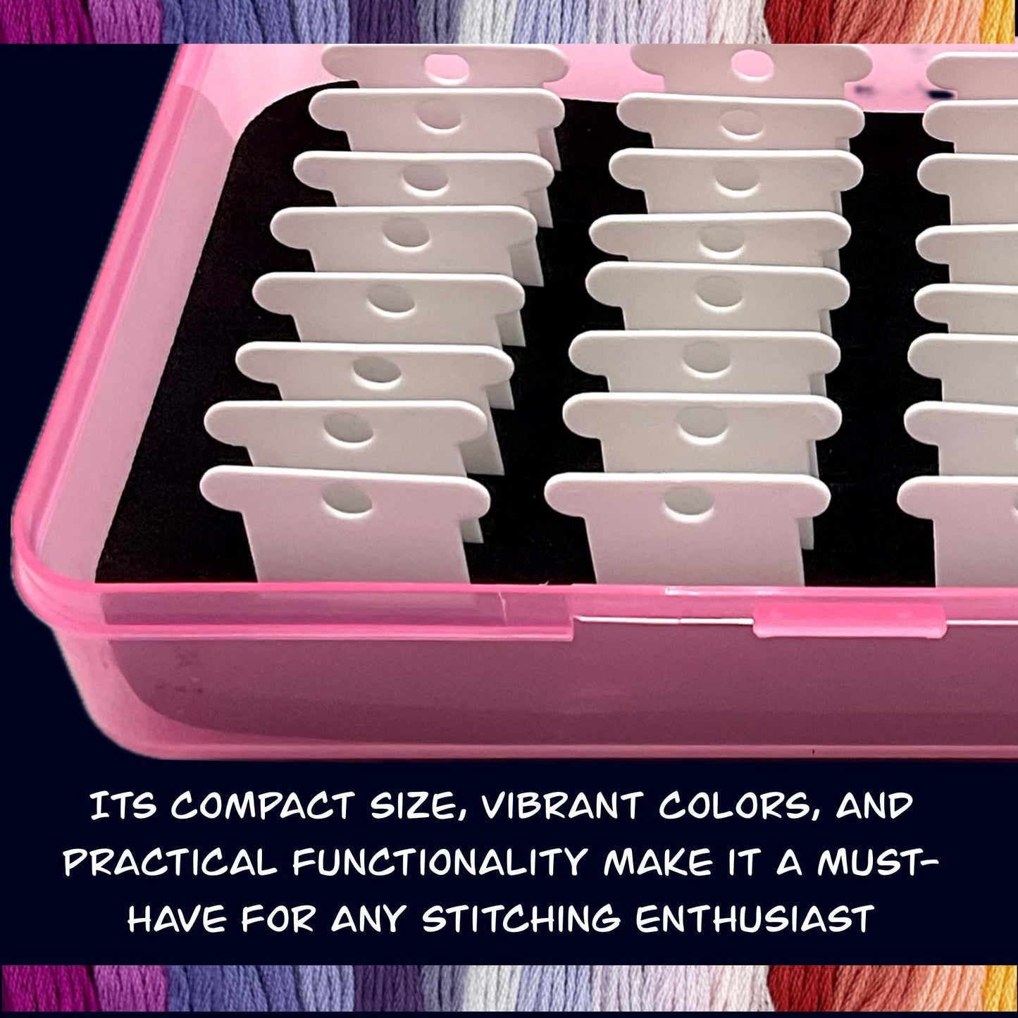 4-Pack Travel Floss Bobbin Boxes & Organizer Bag Set–Cross Stitch Storage for On-the-Go Projects 4 Box 128 Bobbins Gift for Stitcher Mother