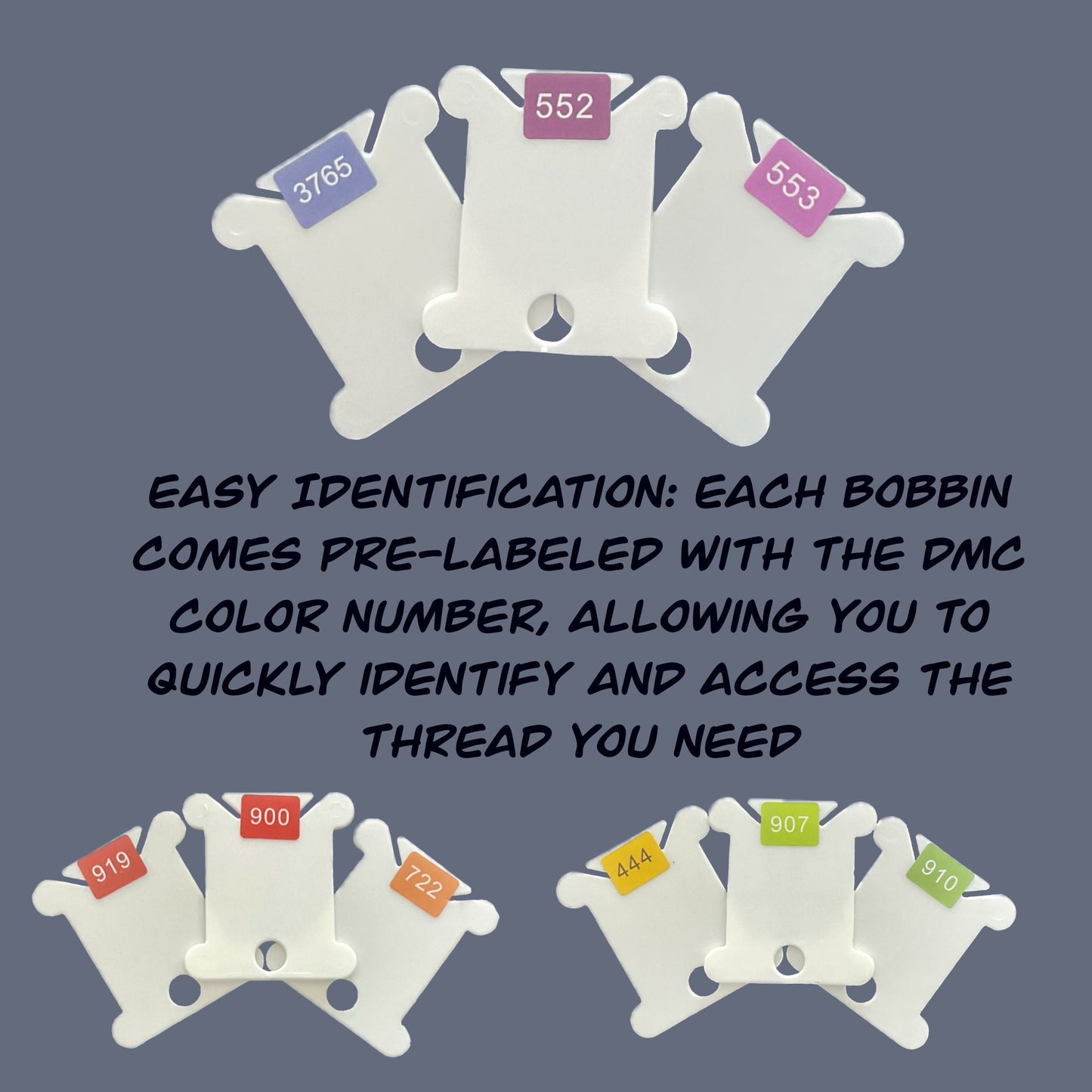 490 DMC Plastic Bobbins-490 Colors Ready Labeled Bobbins (NO floss included) 490 Labeled Plastic Bobbins, Perfect Present Gift for Stitchers