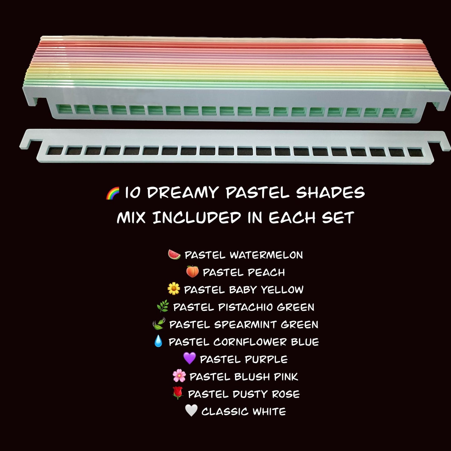 Clear Acrylic Floss Hanger Storage Box–Optional 10 or 20 Clear or Pastel Hangers–Cross Stitch Thread Organizer Gift Present for Stitchers