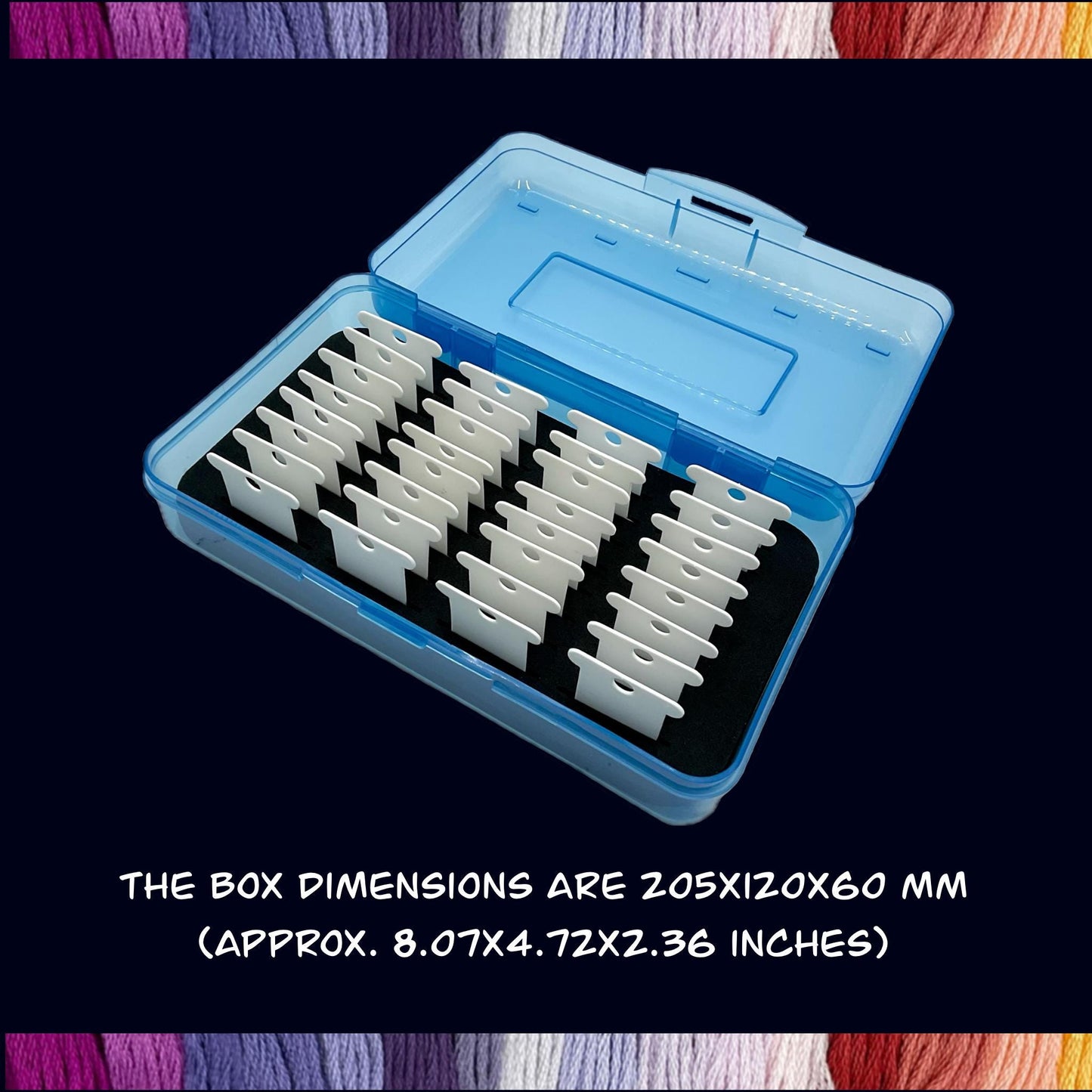 4-Pack Travel Floss Bobbin Boxes & Organizer Bag Set–Cross Stitch Storage for On-the-Go Projects 4 Box 128 Bobbins Gift for Stitcher Mother