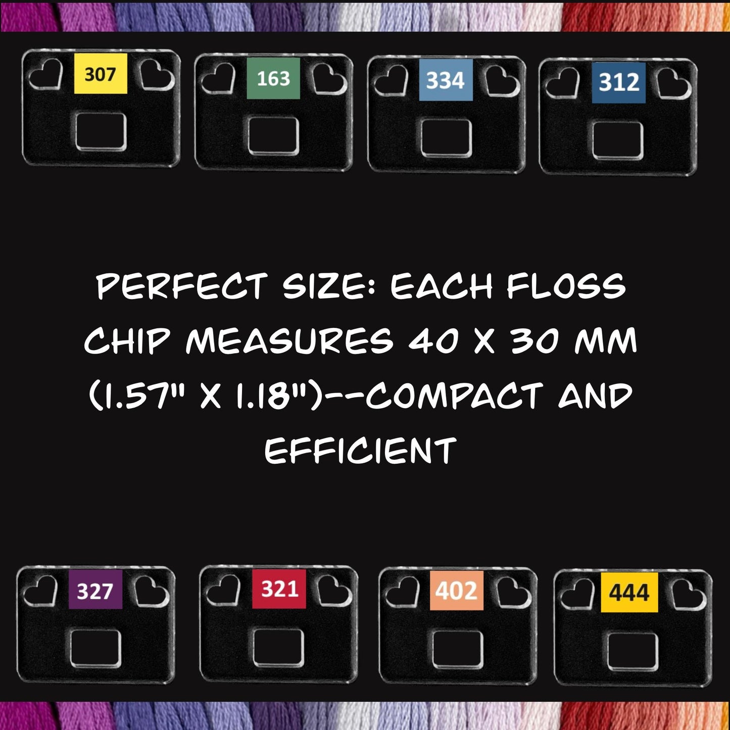 447 Pre-Labeled DMC Floss Drops-447 Pre-Labeled Floss Chips for DMC Colors-Best Present Acrylic Floss Chips for Easy Thread Organization