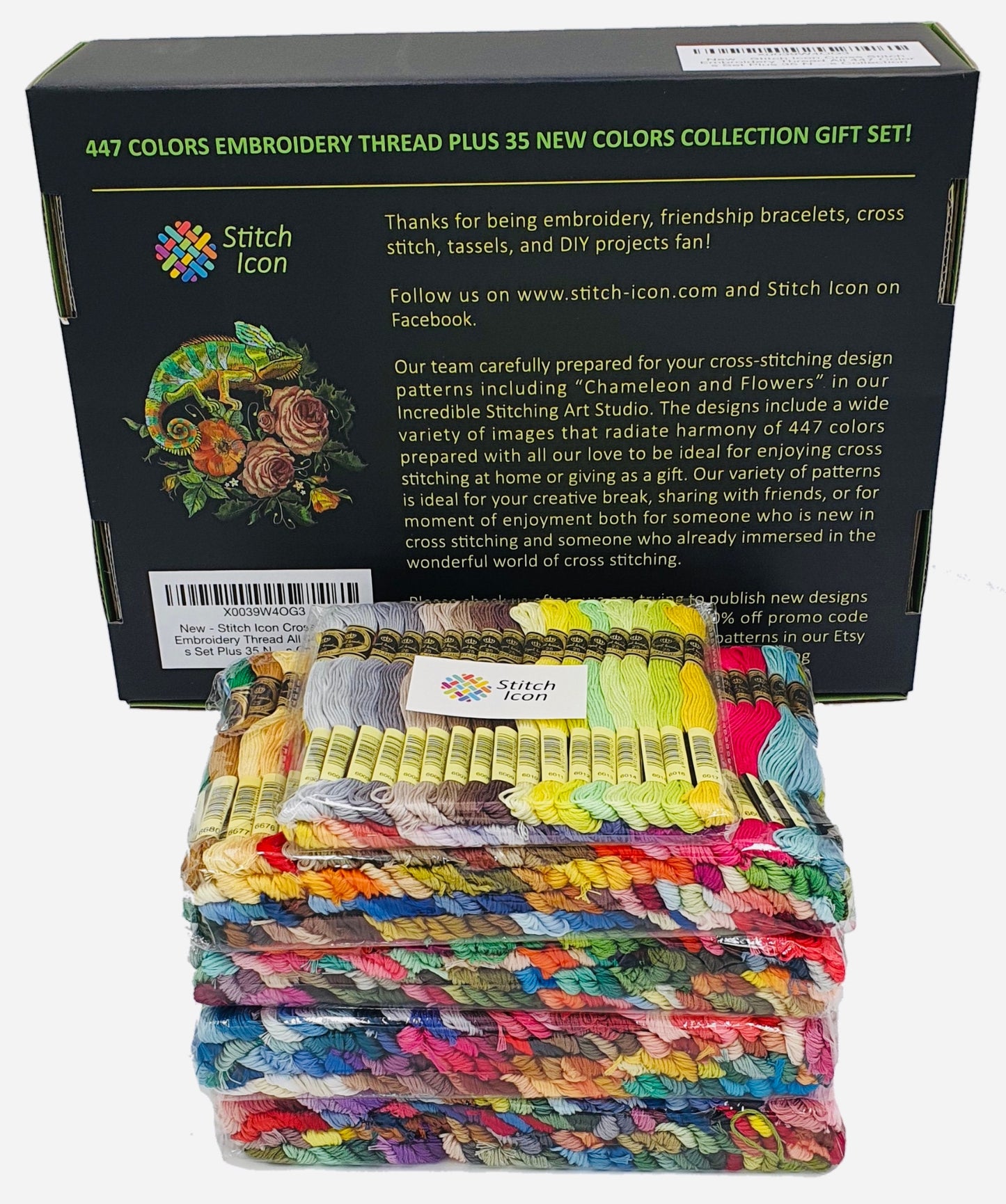 482 Colors Cross Stitch Embroidery Thread All 447 Colors Set+35 Colors Gift Box,Made from Double Mercerized 100% Egyptian Long Staple Cotton