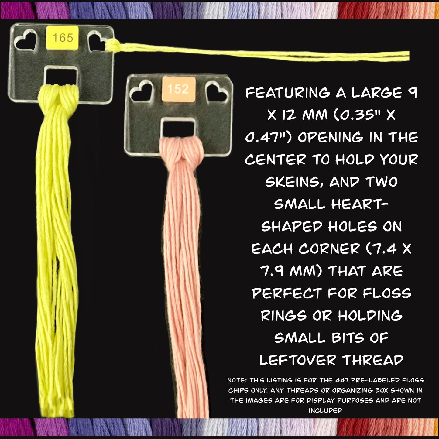 447 Pre-Labeled DMC Floss Drops-447 Pre-Labeled Floss Chips for DMC Colors-Best Present Acrylic Floss Chips for Easy Thread Organization