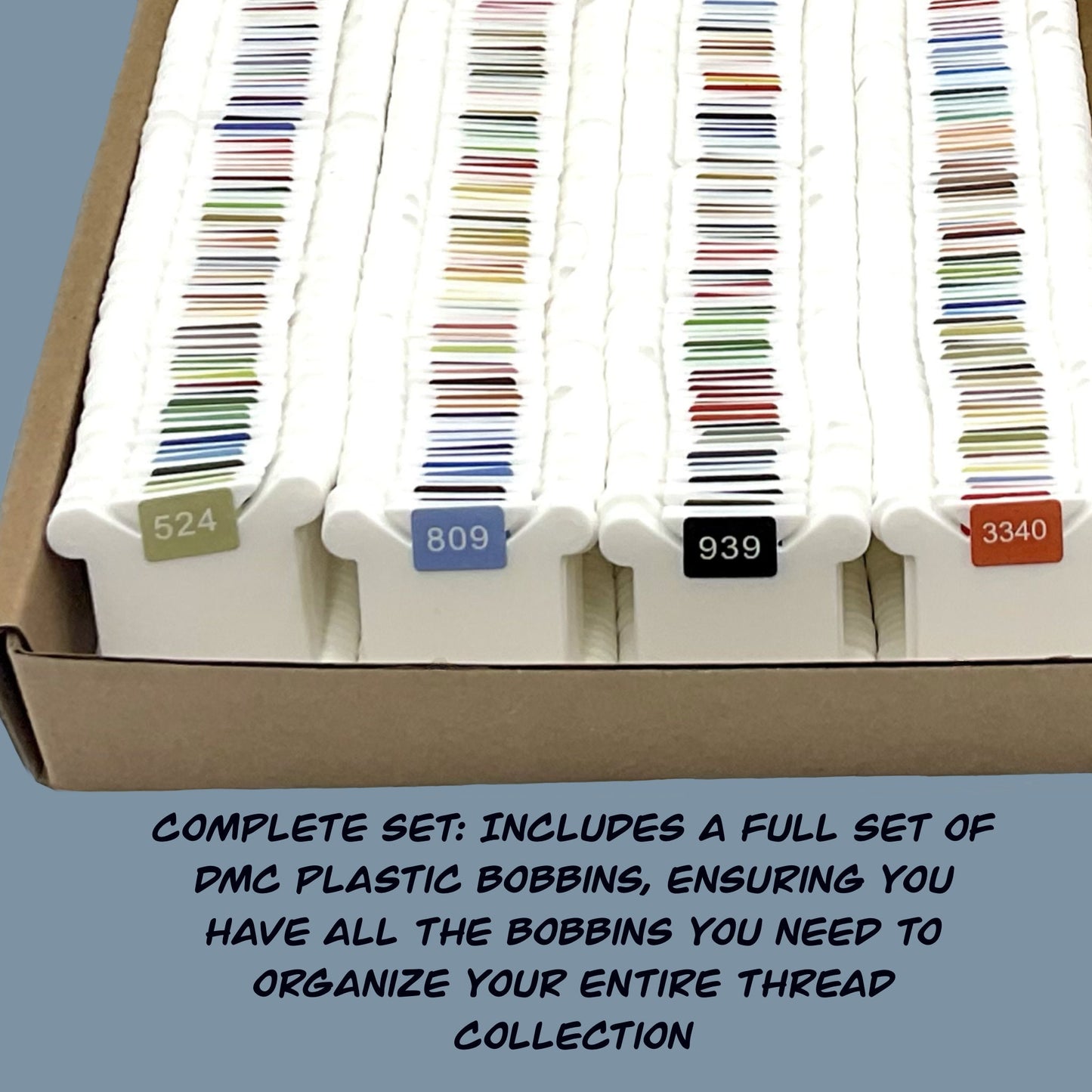490 DMC Plastic Bobbins-490 Colors Ready Labeled Bobbins (NO floss included) 490 Labeled Plastic Bobbins, Perfect Present Gift for Stitchers