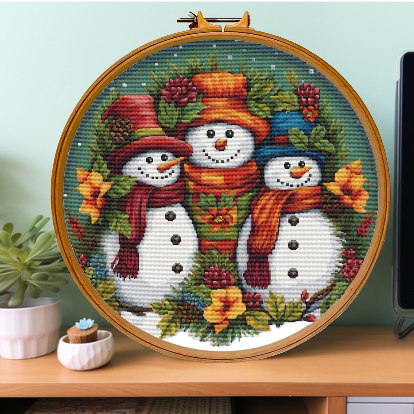 Premium Wooden 14"&16" Hoops, hand embroidery hoop for needlework and cross stitch,Gift art frame for stitching and display,Large Quilt Hoop