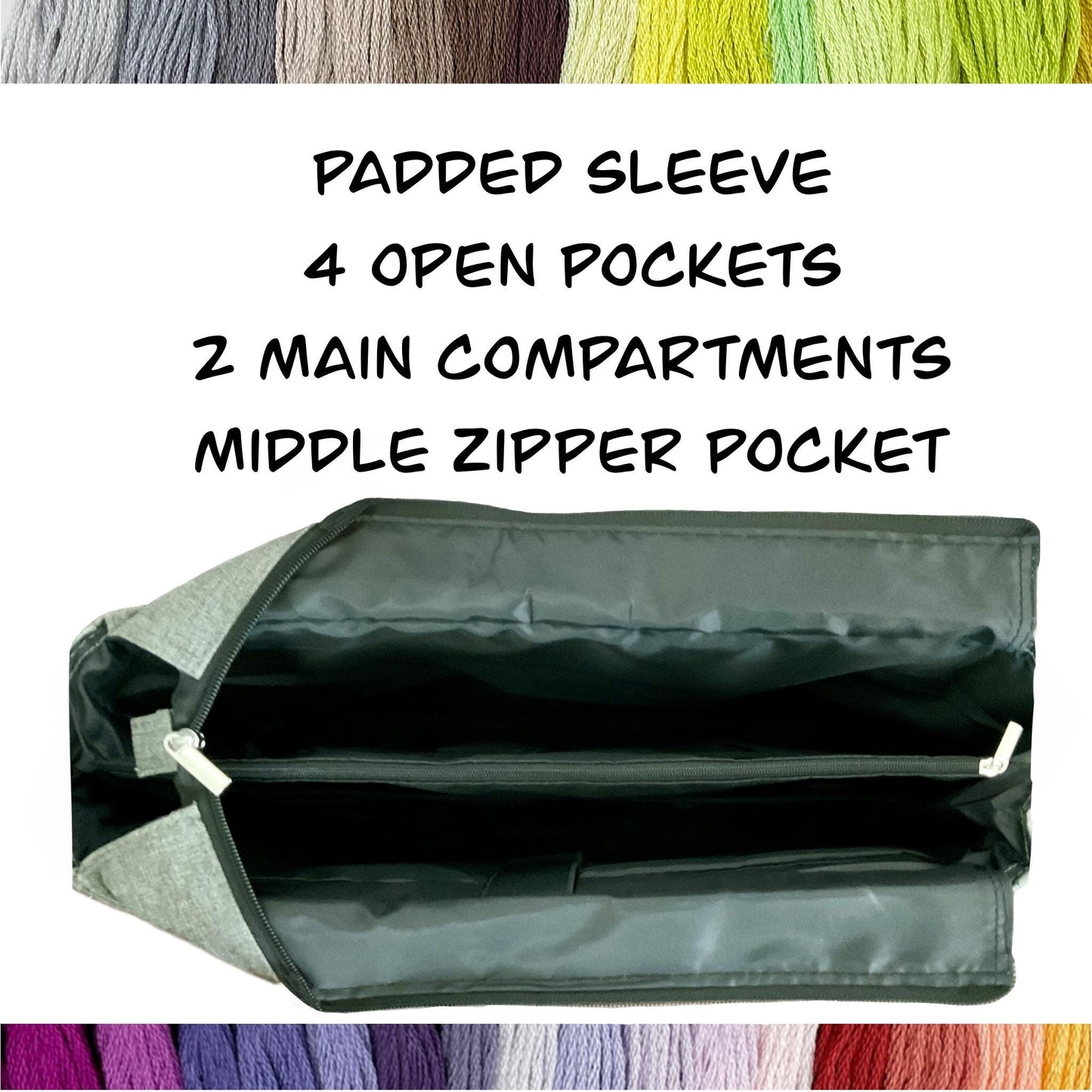 4-Pack Travel Floss Bobbin Boxes & Organizer Bag Set–Cross Stitch Storage for On-the-Go Projects 4 Box 128 Bobbins Gift for Stitcher Mother