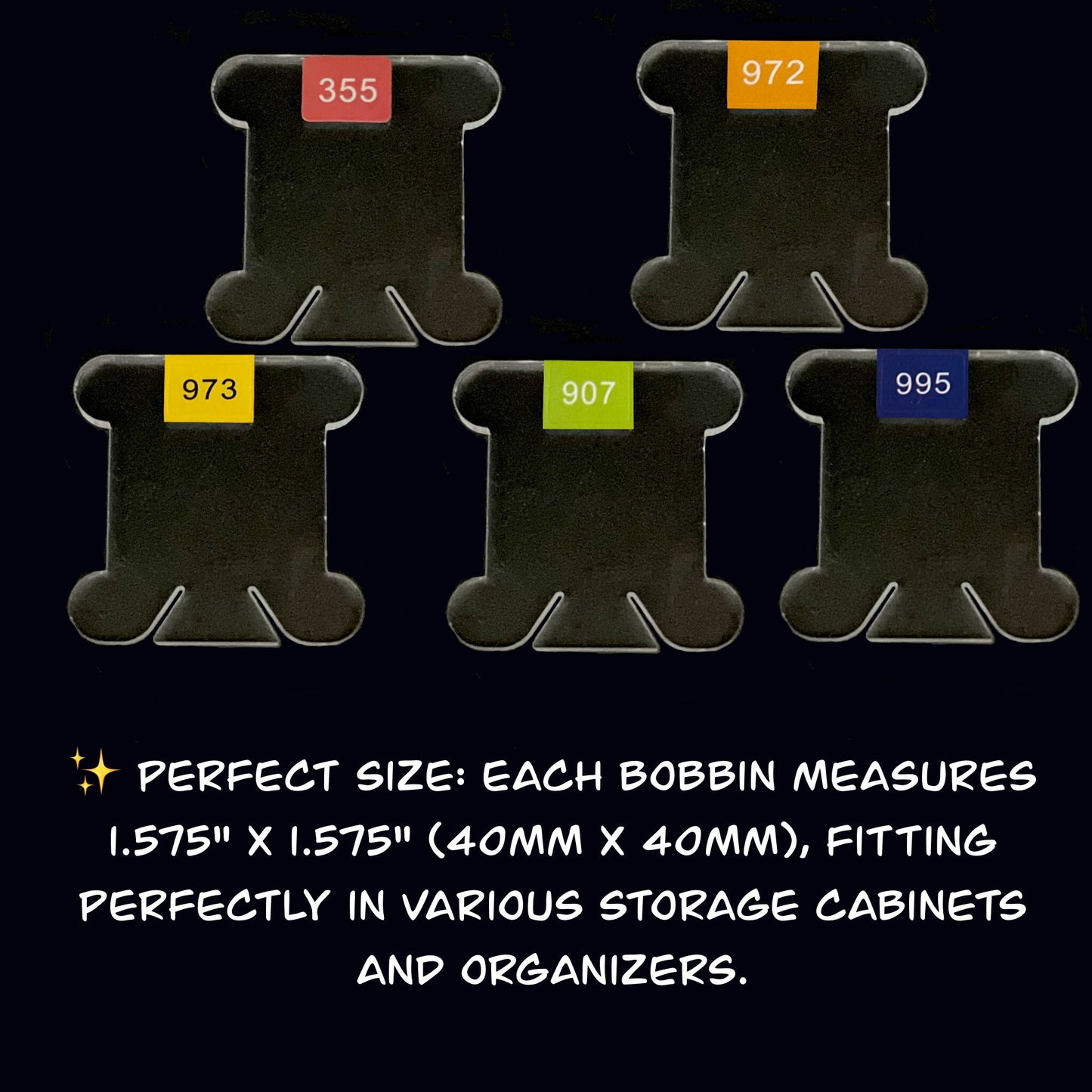 Pre-Labeled 490 Color Acrylic Bobbins:Perfect Gift for Cross-Stitch & Embroidery,490 Prelabeled Acrylic Bobbins-Durable 3mm Set Best Present
