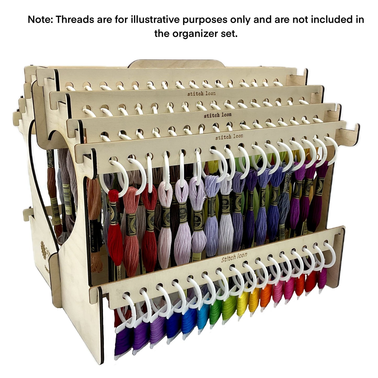 Deluxe Embroidery Floss Organizer: Wooden House,160 Slots - Handy Craft Tool for 128 Colors DMC floss skeins+32 Bobbins, Gift Tread Storage