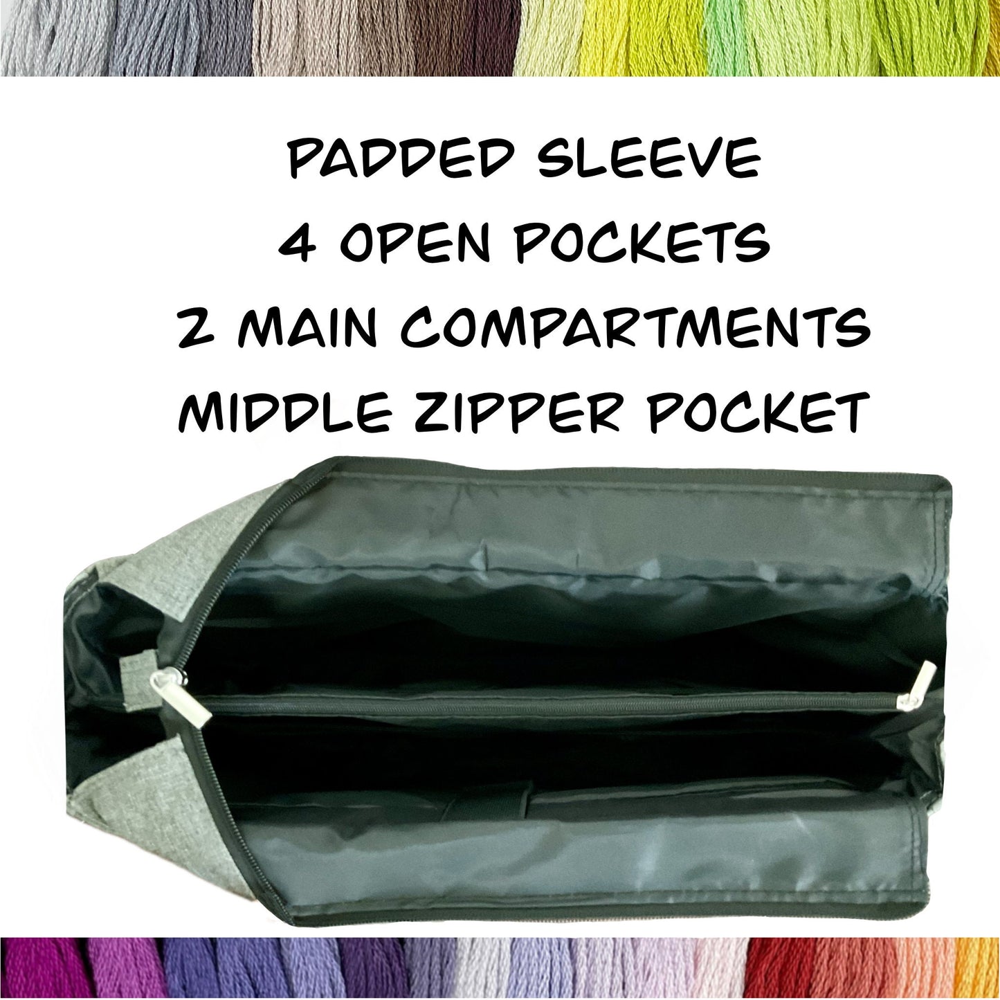 Complete Cross Stitch Tread Kit:447 Colors Mercerized Egyptian Cotton in Organizer Bag.Rainbow Colors Floss Gift Set. Present for Crafter