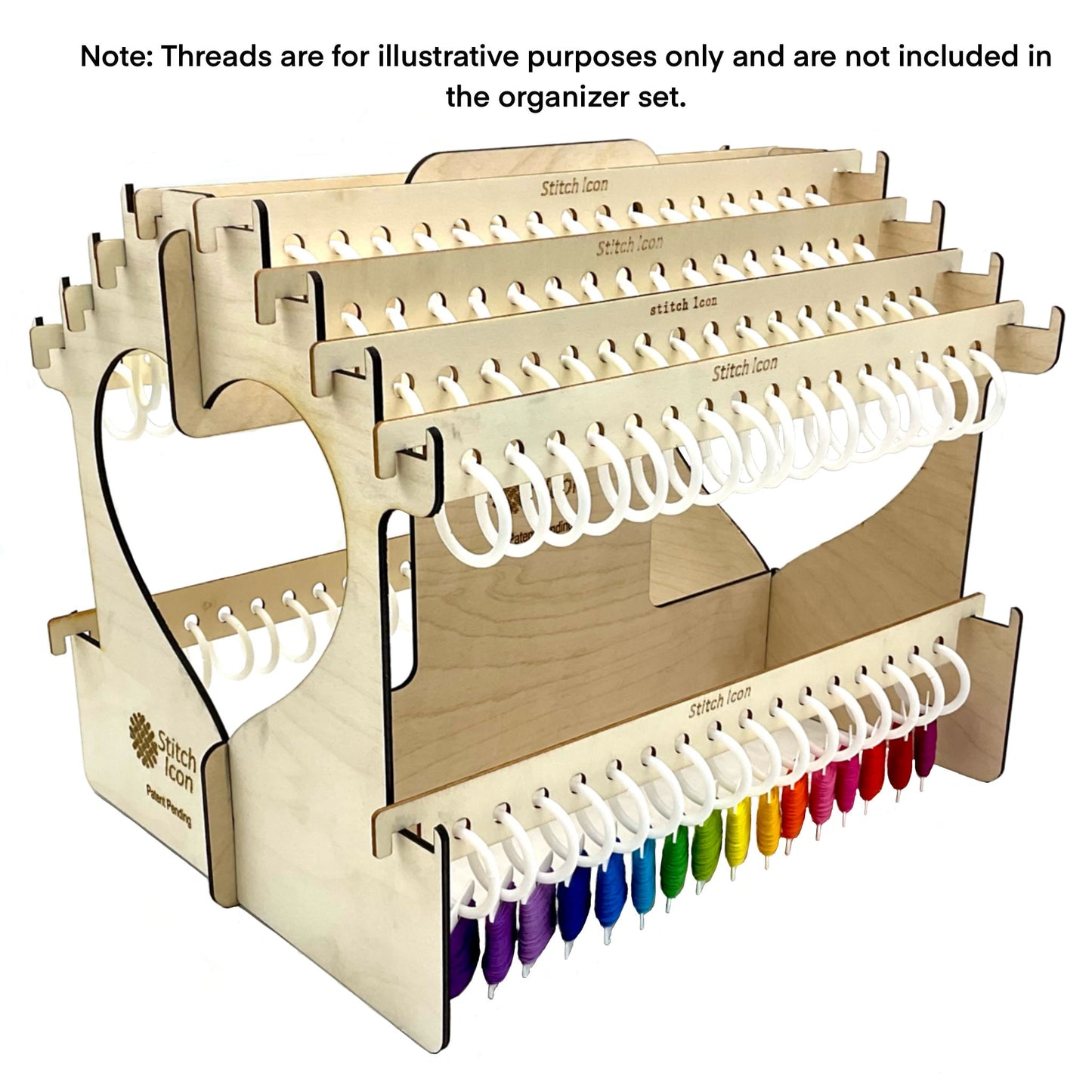 Deluxe Embroidery Floss Organizer: Wooden House,160 Slots - Handy Craft Tool for 128 Colors DMC floss skeins+32 Bobbins, Gift Tread Storage
