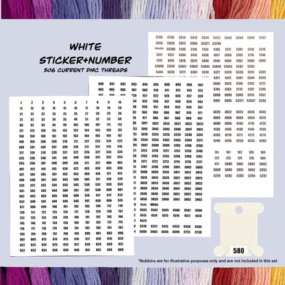 Ultimate DMC Floss Labels Collection. DMC Cotton Floss Waterproof Stickers.Floss Bobbin Stickers.White, Solid Color and Floss Image Stickers