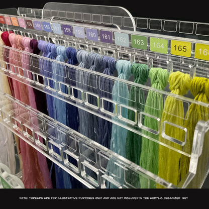 Clear Acrylic Floss Organizer Box: Embroidery Floss Storage Box, Thread Hanging Box with Handle for Easy Carrying, Gift for Cross Stitchers