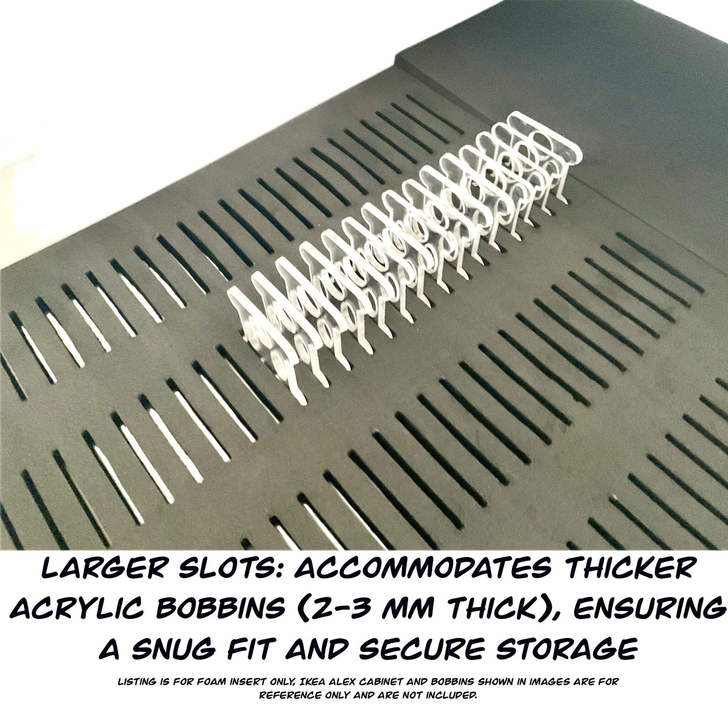 Wide IKEA Alex 26” Drawer Foam Insert for Floss Bobbins-Cross stitch,Embroidery and Needlework Organization, Present Gift for Cross Stitcher