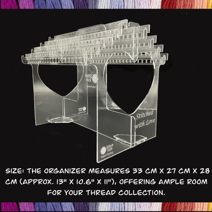 Clear Acrylic Floss Organizer Box: Embroidery Floss Storage Box, Thread Hanging Box with Handle for Easy Carrying, Gift for Cross Stitchers