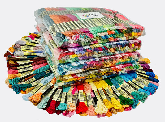 Complete Cross Stitch Tread Kit:447 Colors Mercerized Egyptian Cotton in Organizer Bag.Rainbow Colors Floss Gift Set. Present for Crafter