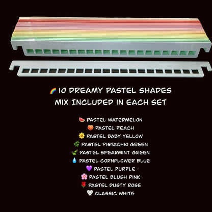 Clear Acrylic Floss Hanger Storage Box–Optional 10 or 20 Clear or Pastel Hangers–Cross Stitch Thread Organizer Gift Present for Stitchers