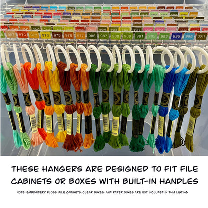 Set of 25 Clear Acrylic Pre-Labeled Floss Hangers for 490 DMC Colors–Perfect Present for Cross Stitchers, Gift Thread Hangers, Foss Storage