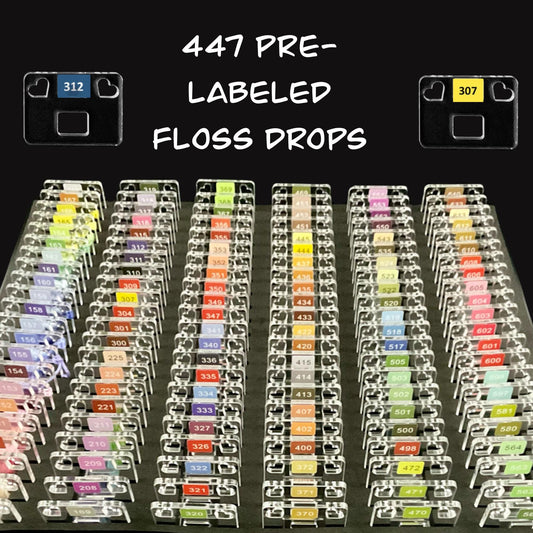 447 Pre-Labeled DMC Floss Drops-447 Pre-Labeled Floss Chips for DMC Colors-Best Present Acrylic Floss Chips  for Easy Thread Organization