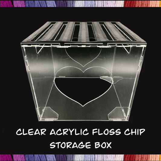 Clear Acrylic Floss Chip Storage Box–Holds 132 DMC Pre-Labeled Floss Drops-DMC Pre-Labeled Chip Organizer Storage-Perfect Gift for Stitcher