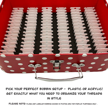 Travel Floss Bobbin Box Set–3 Organizer Boxes with Foam Inserts–Holds 151 Acrylic or 206 Plastic Bobbins–Gift Cross Stitch Storage