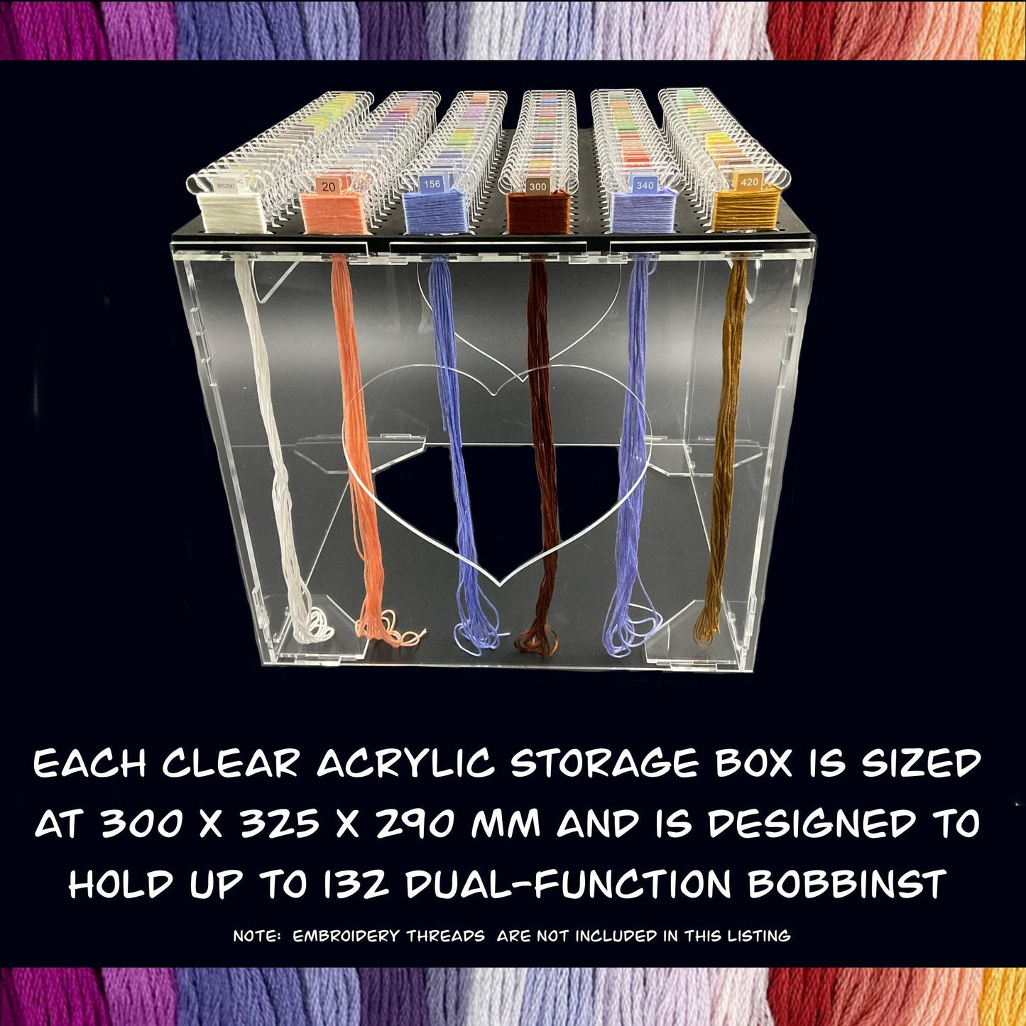 490 DMC-Labeled Acrylic Bobbins & 4 Clear Storage Boxes–Perfect Cross-Stitch Thread Organization Set-Gift for Stitchers Embroidery Lovers