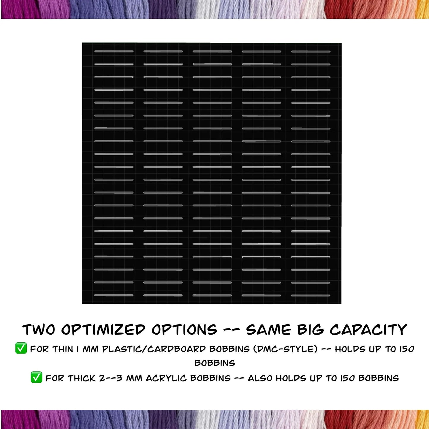 Target Brightroom Drawer Foam Insert Cross Stitch Bobbin Organizer 150 Capacity DMC Plastic or 2-3mm Acrylic Bobbins
