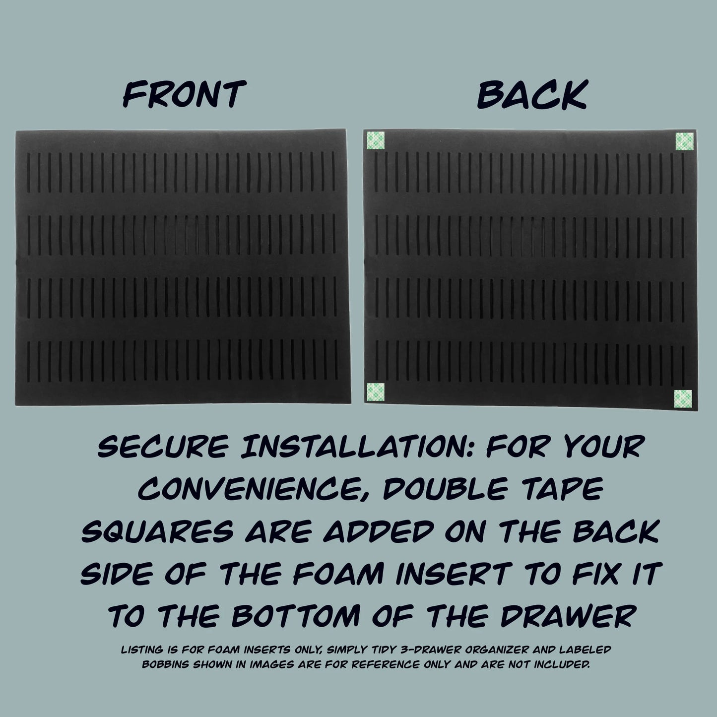 Bobbin Foam Insert for Simply Tidy 3-Drawer Organizer-Perfect Floss Bobbin Insert Storage-Embroidery Present Gift for Crafter Cross Stitcher