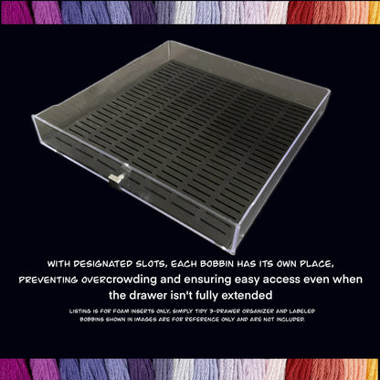 Bobbin Foam Insert for Simply Tidy 3-Drawer Organizer-Perfect Floss Bobbin Insert Storage-Embroidery Present Gift for Crafter Cross Stitcher