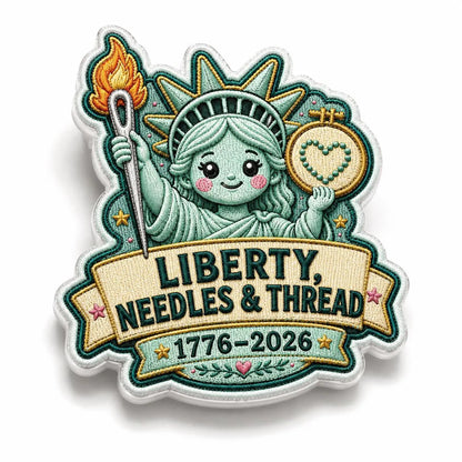 Statue of Liberty Needle Minder, Patriotic Cross Stitch Magnet, USA 250 Embroidery Needle Keeper, New York Stitcher Gift