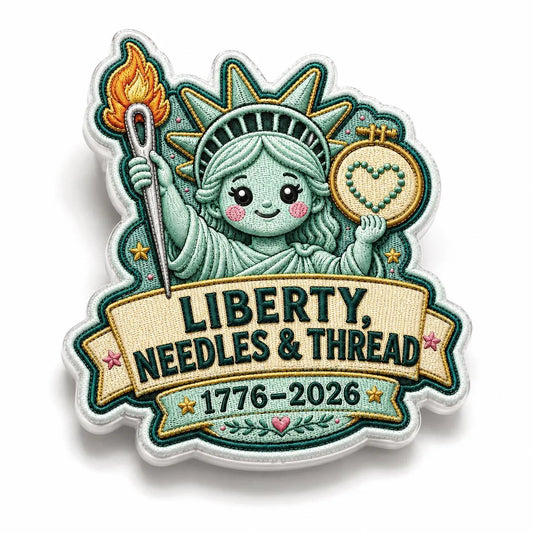 Statue of Liberty Needle Minder, Patriotic Cross Stitch Magnet, USA 250 Embroidery Needle Keeper, New York Stitcher Gift