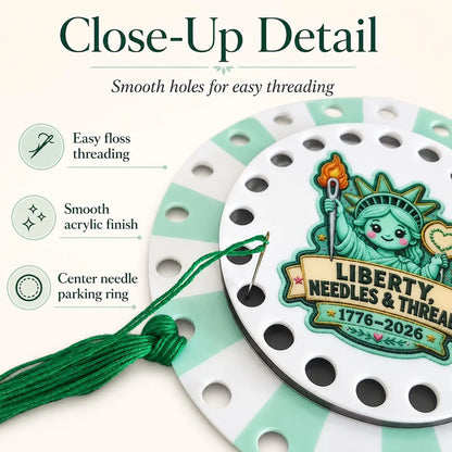 Cross Stitch Project Organizer, 20-Color Floss Holder with Needle Parking, Reusable DMC Number Chart, Liberty Stitching Gift