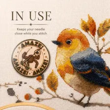 Amaze Needle Minder, Cross Stitch Magnet, Space Fridge Magnet, Sci Fi Needle Keeper, Stitcher Gift, Bookish Refrigerator Magnet