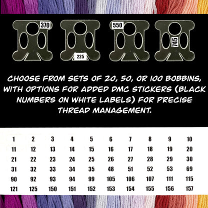 Deluxe Acrylic Bobbins-Transparent Acrylic Bobbin,Floss Drops/Chips-Floss Tread Storage-Cross stitch, Embroidery and Needlework Organization