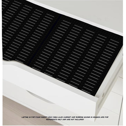 Wide IKEA Alex 26” Drawer Foam Insert for Floss Bobbins-Cross stitch,Embroidery and Needlework Organization, Present Gift for Cross Stitcher