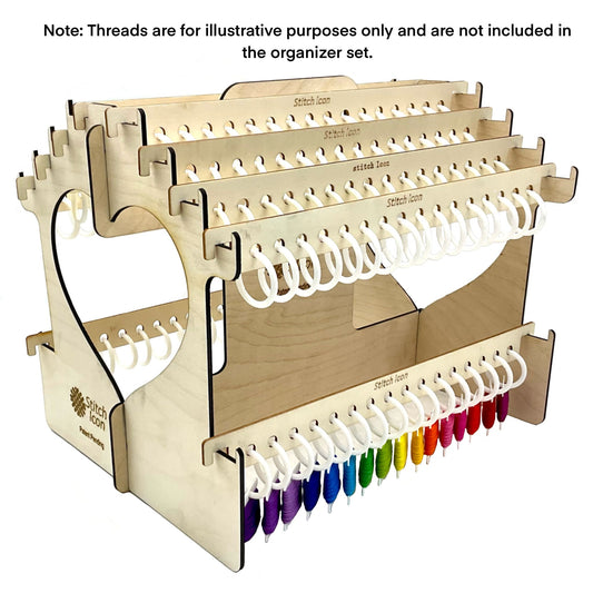 Deluxe Embroidery Floss Organizer: Wooden House,160 Slots - Handy Craft Tool for 128 Colors DMC floss skeins+32 Bobbins, Gift Tread Storage