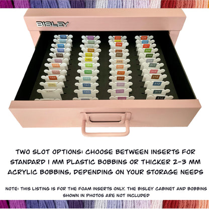 Foam Insert for Bisley 5-Drawer–Floss Bobbin Organizer–Holds 116 Plastic Bobbins-108 Acrylic Bobbins-Present Gift for Crafter Cross Stitcher