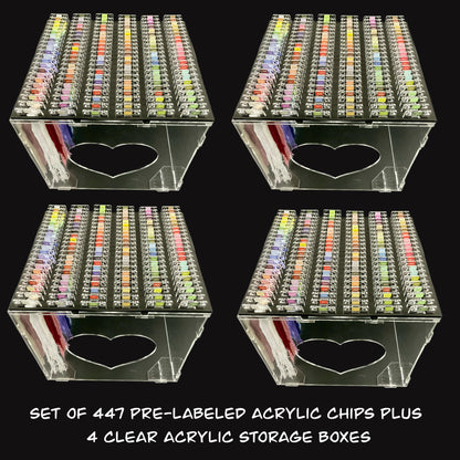 447 Pre-Labeled DMC Floss Drops-447 Pre-Labeled Floss Chips for DMC Colors-Best Present Acrylic Floss Chips  for Easy Thread Organization