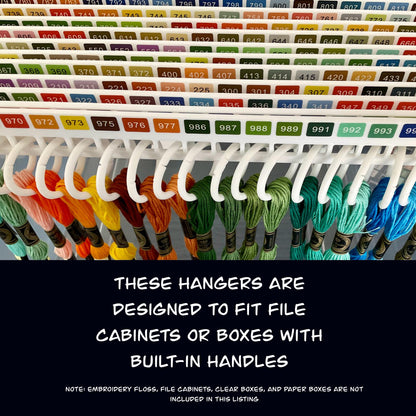 Set of 23 White Acrylic Pre-Labeled Floss Hangers for 447 DMC Colors–Perfect Present for Cross Stitchers, Gift Thread Hangers, Foss Storage