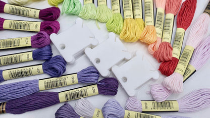 Premium 35-Color Cross Stitch Thread Pack with 35 Plastic Bobbins:35-ColorThread Pack of Egyptian Cotton Is Best Gift for Beginners and Pros